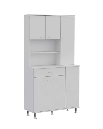 67" White Pantry Cabinet with Five Storage Shelves - Loft&Timber