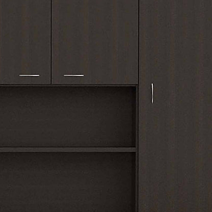 67" Modern Black Pantry Cabinet with Five Shelves - Loft&Timber