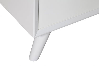 50" White Solid Wood Cabinet Enclosed Storage TV Stand-4