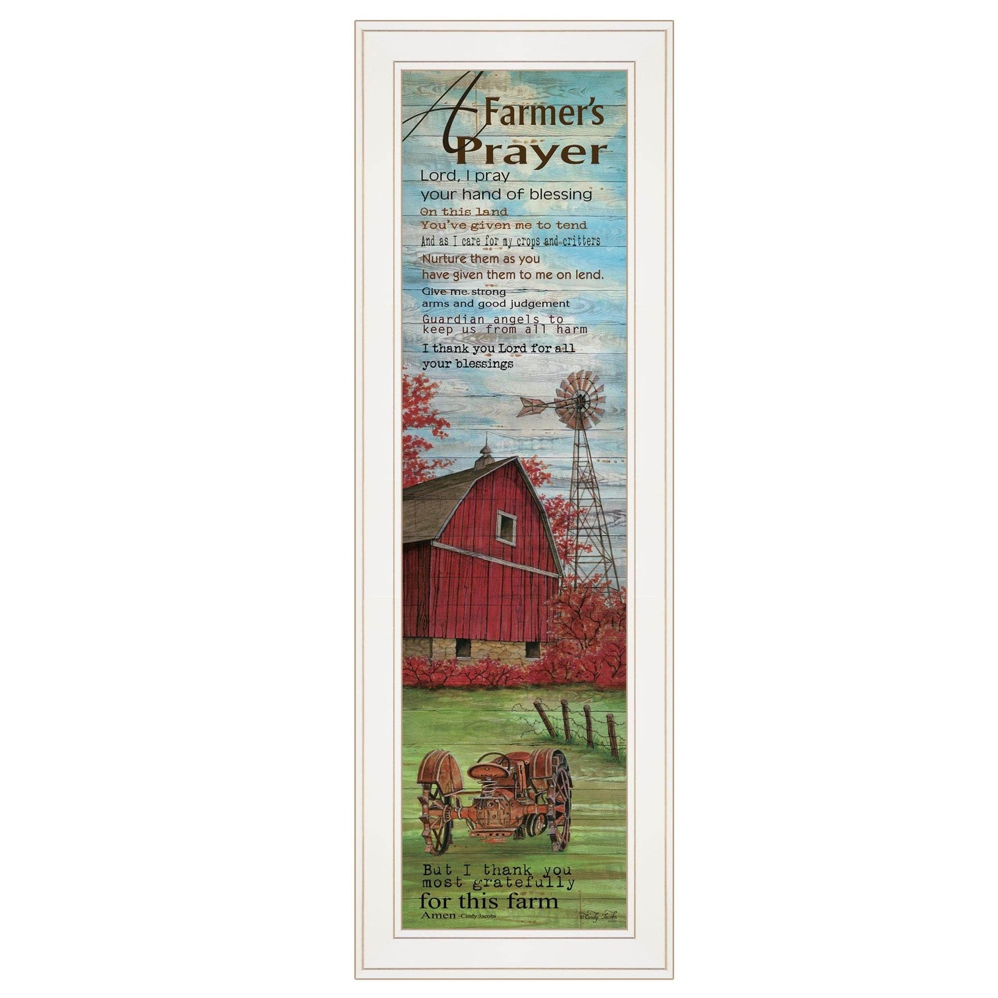 Farmers Prayer 1 White Framed Print Wall Art - Loft&Timber