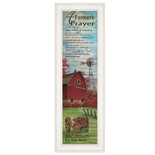 Farmers Prayer 1 White Framed Print Wall Art - Loft&Timber
