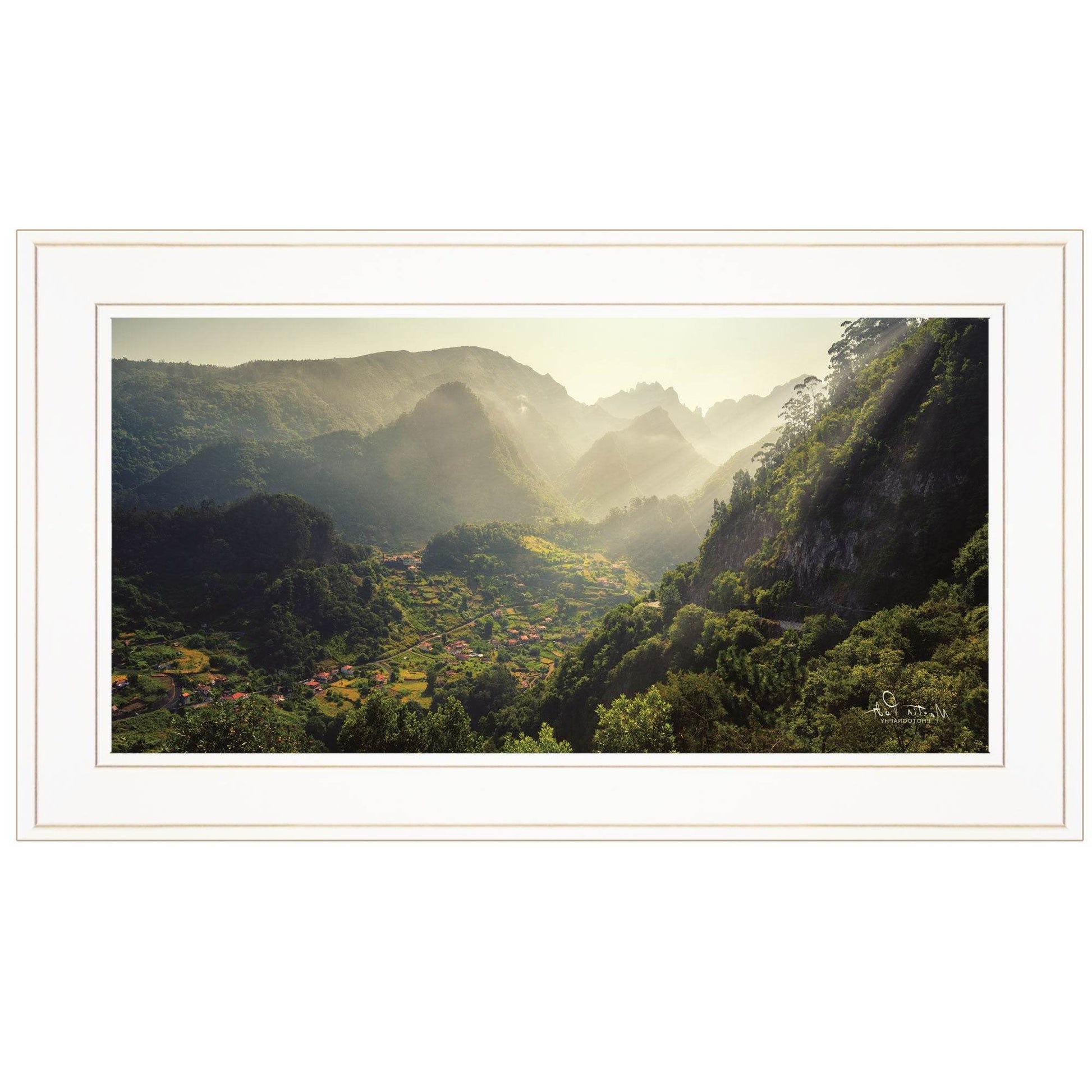 Land of the Hobbits Martin Podt Ready to Hang Framed Print White Frame White Framed Print Wall Art - Loft&Timber