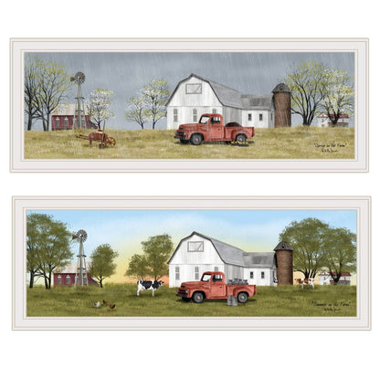 Set Of Two Billy Jacobs Summer or Spring Seasonal White Frame White Framed Print Wall Art - Loft&Timber