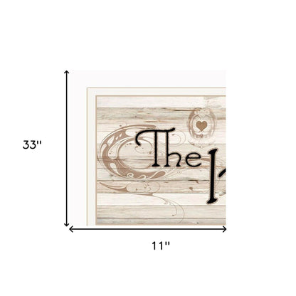 Set Of Four Kitchen Print 33x8 and Mug RackHorizonal 27x8x3 White Frame White Framed Print Kitchen Wall Art - Loft&Timber