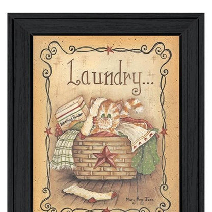Laundry 1 Black Picture Frame Print Bathroom Wall Art - Loft&Timber