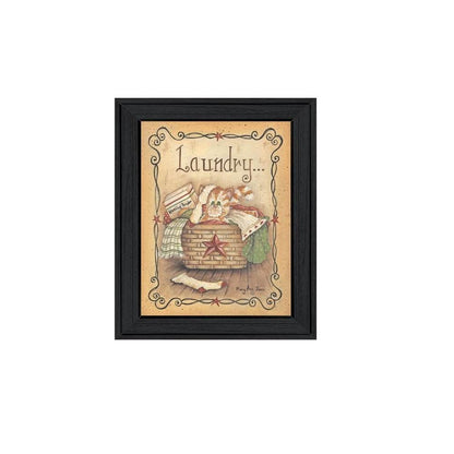 Laundry 1 Black Picture Frame Print Bathroom Wall Art - Loft&Timber