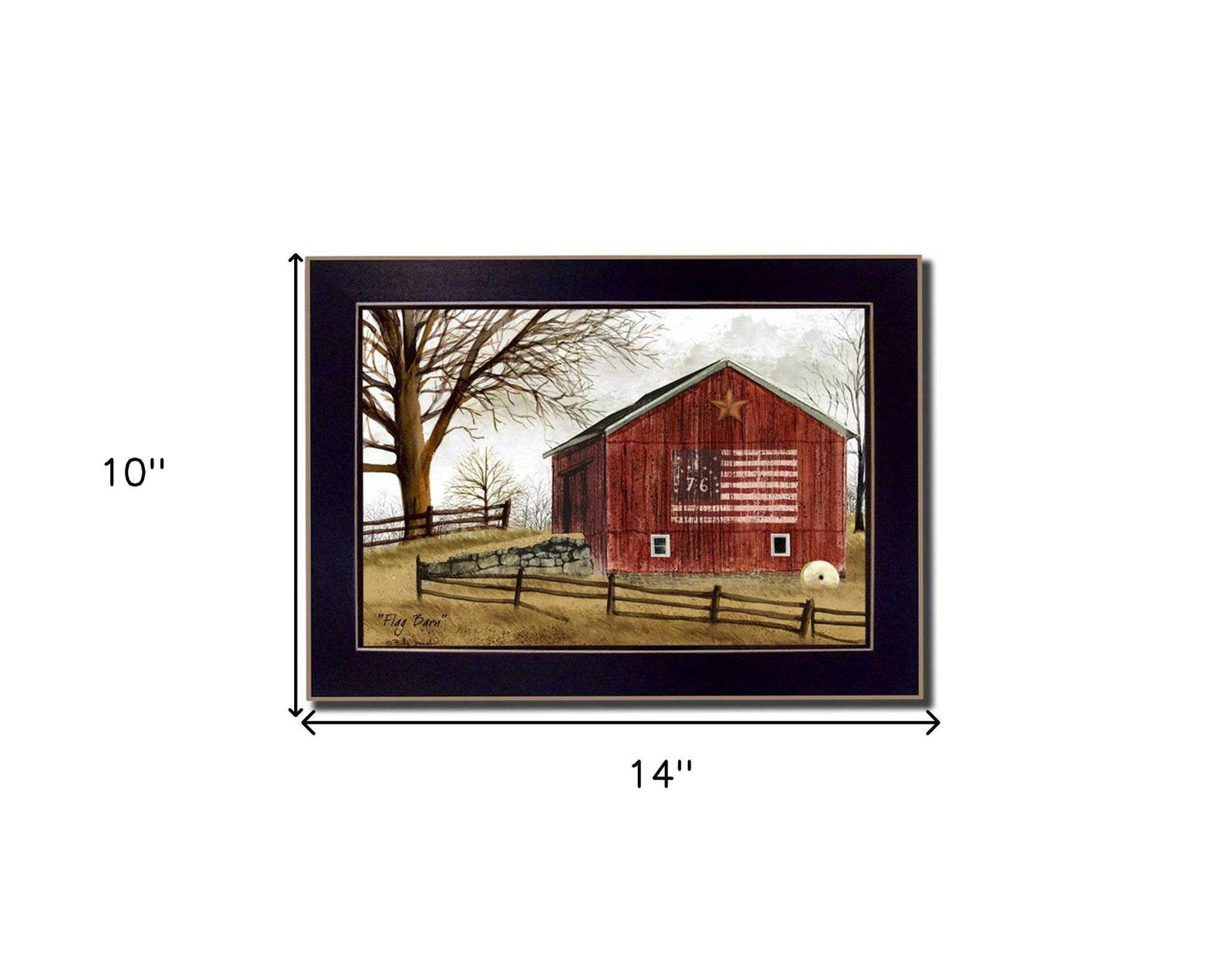 Flag Barn Black Picture Frame Print Wall Art - Loft&Timber
