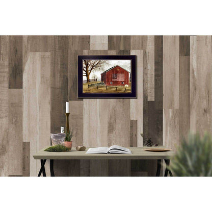 Flag Barn Black Picture Frame Print Wall Art - Loft&Timber