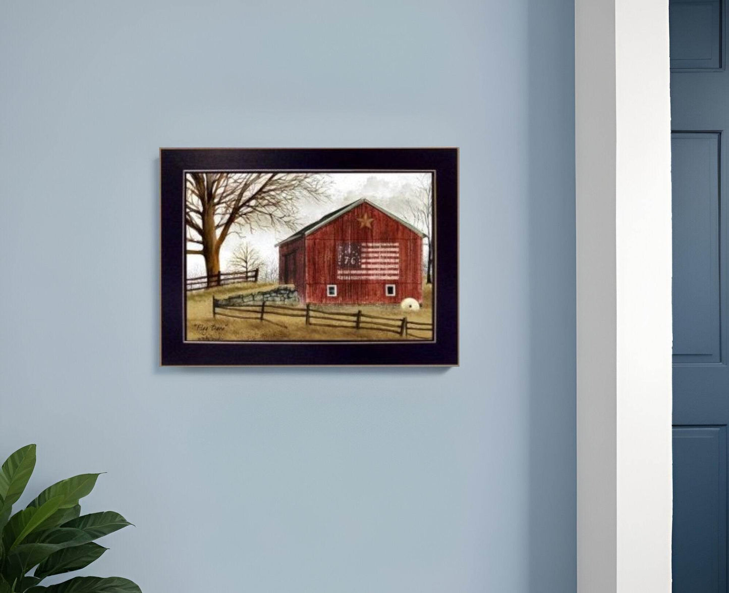 Flag Barn Black Picture Frame Print Wall Art - Loft&Timber