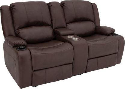 Charles 67" Powered Double RV Wall Hugger Recliner Sofa | Zero Wall Loveseat for Camper with Upgraded 2023 Fabric (Mahogany)-0