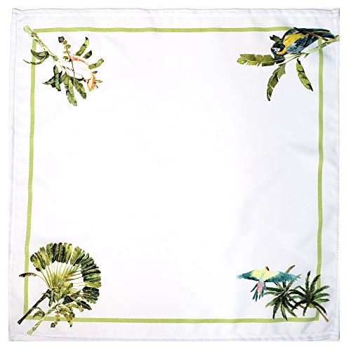 Charlo's Cloth Napkins Set of 4 Brazilian Parrot 16" by 16" - Green - Loft&Timber