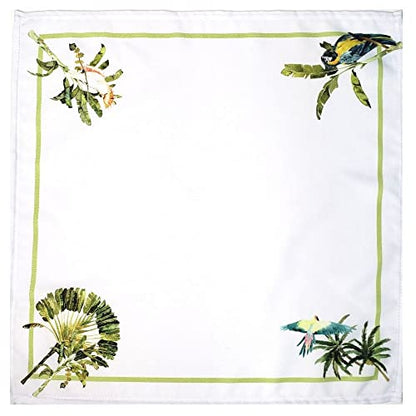 Charlo's Cloth Napkins Set of 4 Brazilian Parrot 16" by 16" - Green - Loft&Timber