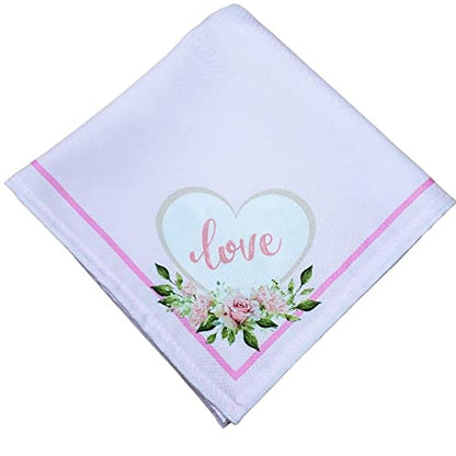Charlo's Cloth Napkins Set of 4 Love Heart 16" by 16" - Pink - Loft&Timber