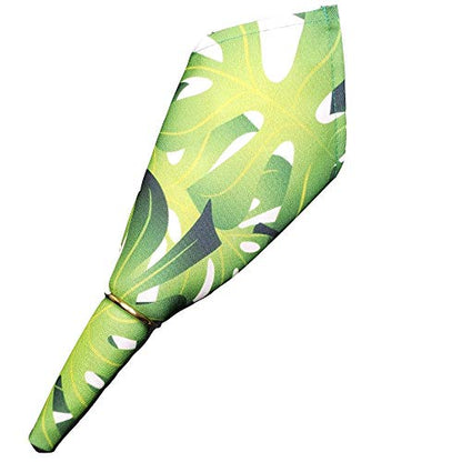 Charlo's Cloth Napkins Set of 4 Green Palm Leaf Monstera Tropical 16" by 16" - Green - Loft&Timber