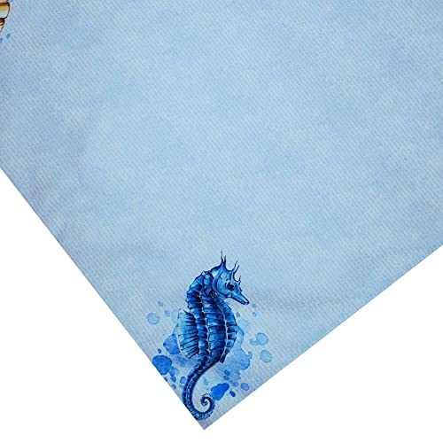 Charlo's Cloth Napkins Set of 4 Blue Seas 16" by 16" - Blue - Loft&Timber