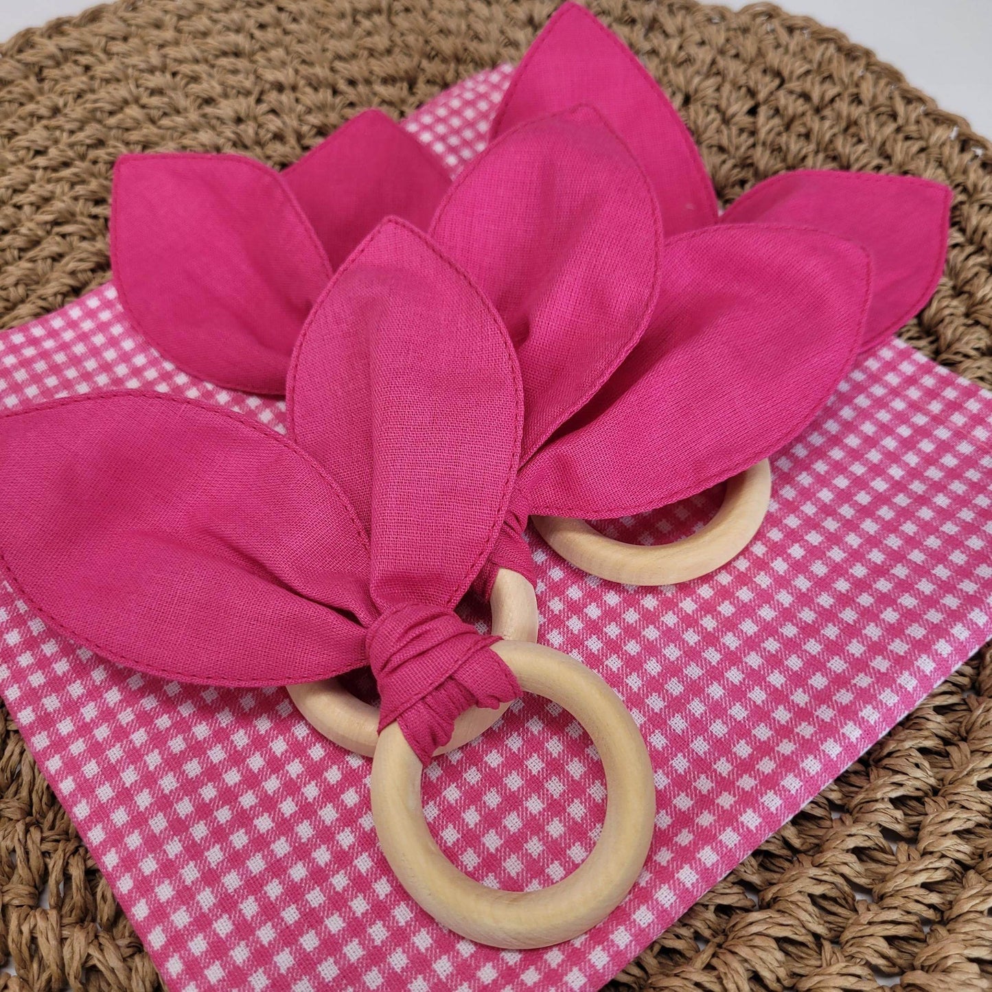 Maison Charlo | Easter Set of 4 Rose Pink Bunny Ears Napkin Rings | Dining Table Decor - Loft&Timber