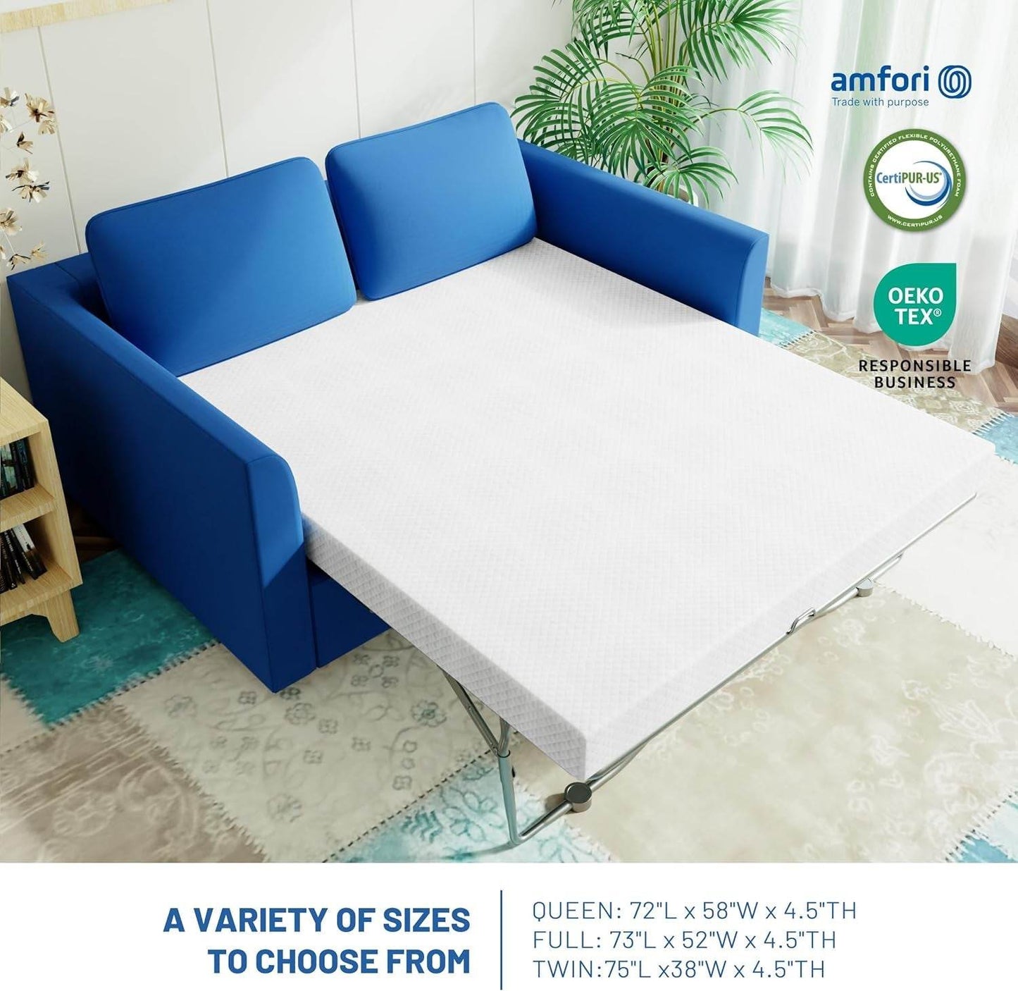 Gel Memory Foam Mattress Replacement for Sofa Beds - Loft&Timber