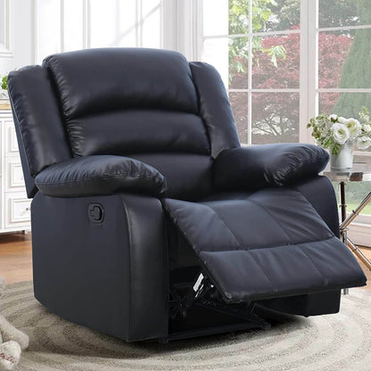 Black Recliner Chair with Overstuffed Arm and Back - Loft&Timber