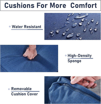 Outdoor Wicker Furniture Set with Swivel Rocker Chairs - Loft&Timber