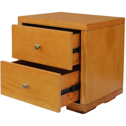 Moma Oak Wood Platform Twin Bed With Nightstand - Loft&Timber