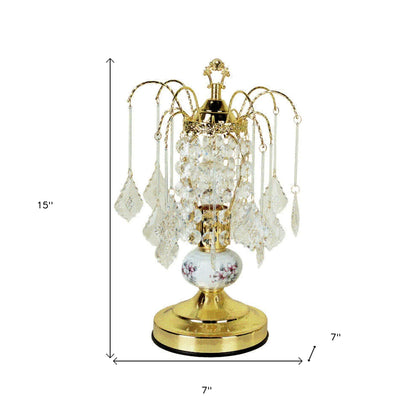 15" Gold Ceramic Bedside Table Lamp - Loft&Timber