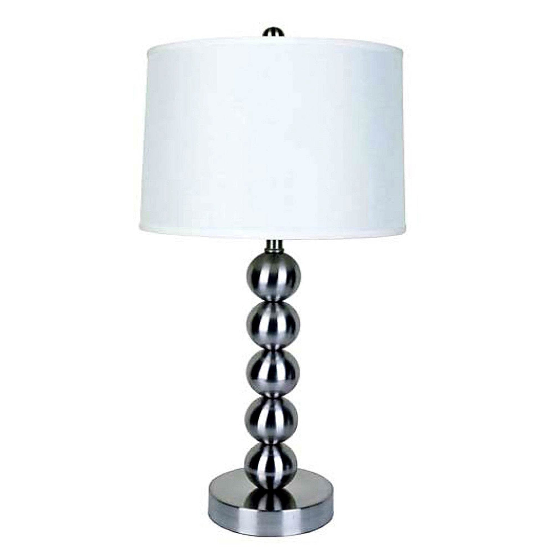 Silver Bauble Table Lamp with White Shade - Loft&Timber