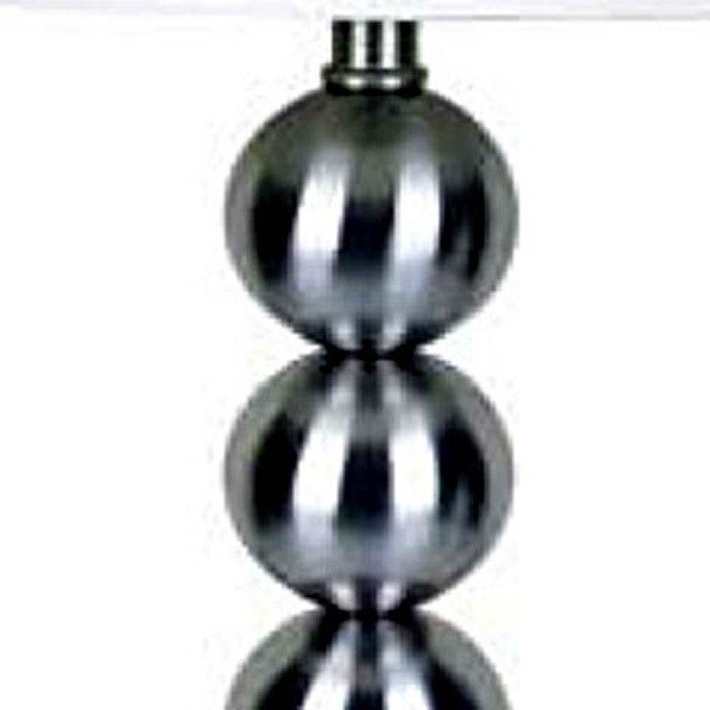 Silver Bauble Table Lamp with White Shade - Loft&Timber