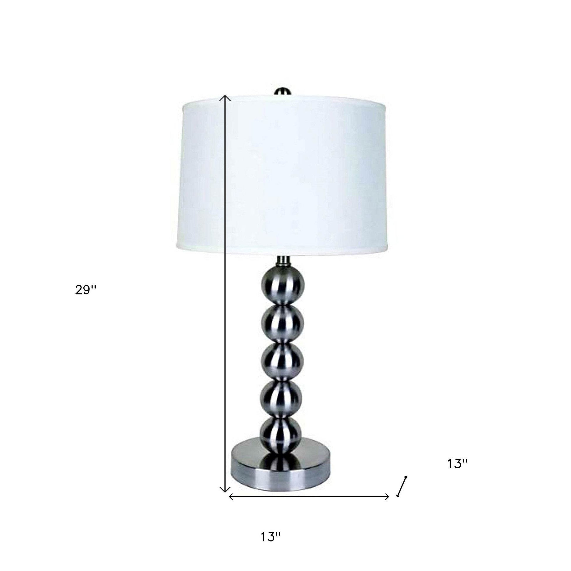 Silver Bauble Table Lamp with White Shade - Loft&Timber