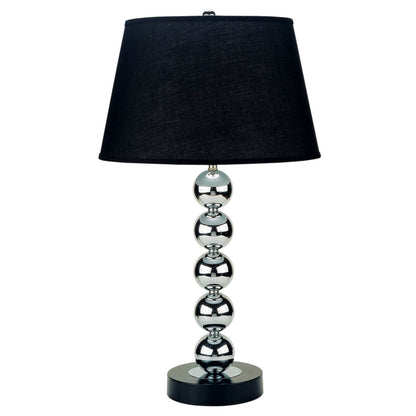 Silver Bauble Table Lamp with Black Shade - Loft&Timber