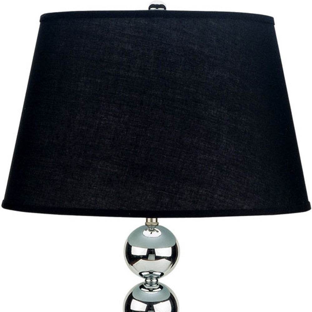 Silver Bauble Table Lamp with Black Shade - Loft&Timber