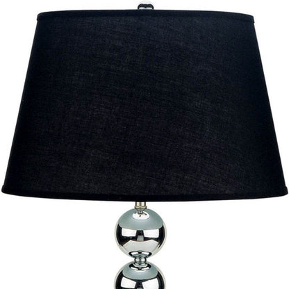 Silver Bauble Table Lamp with Black Shade - Loft&Timber