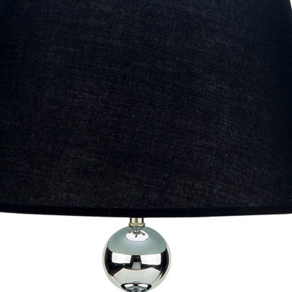 Silver Bauble Table Lamp with Black Shade - Loft&Timber