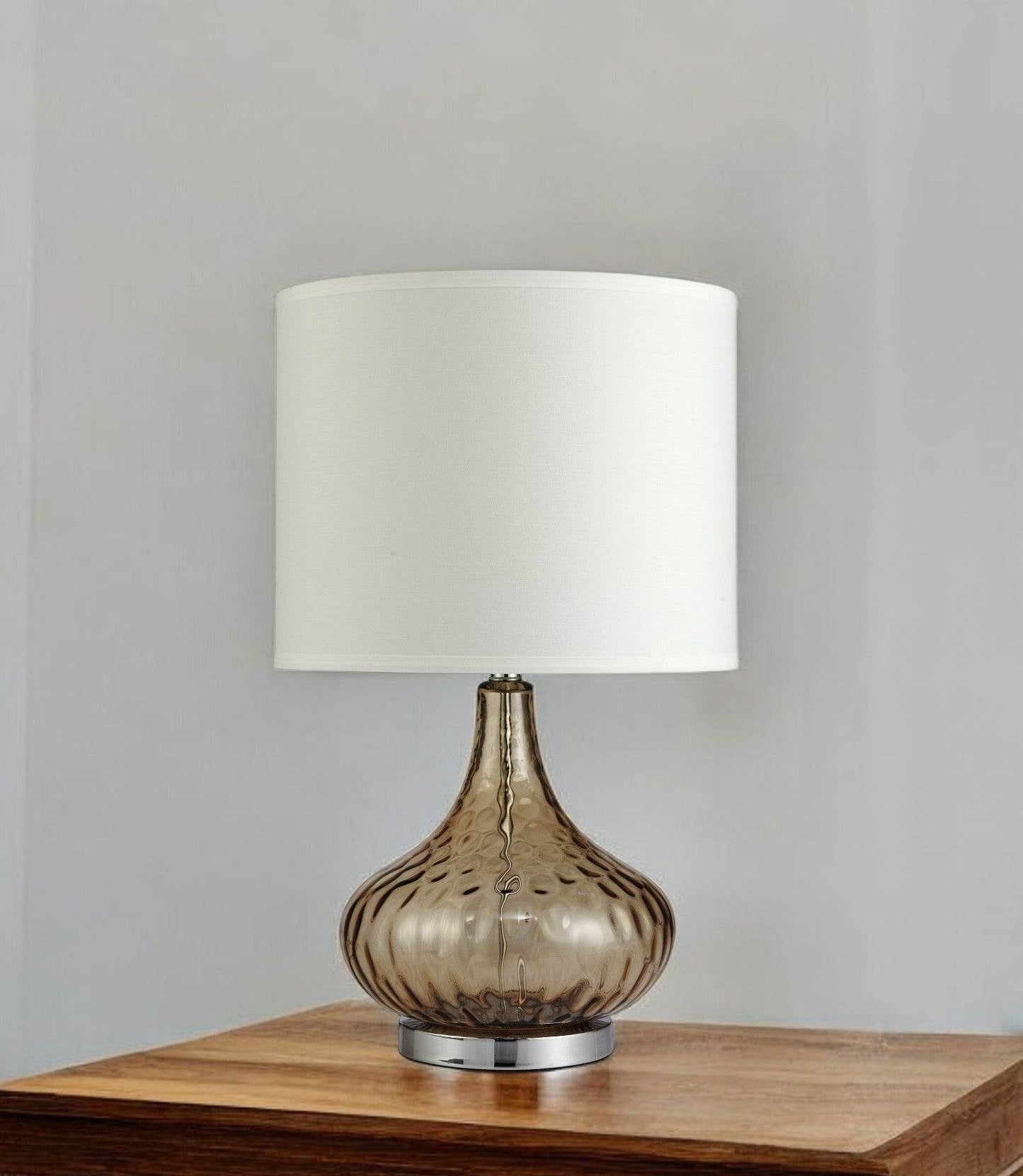 Brown Textured Glass Table Lamp - Loft&Timber
