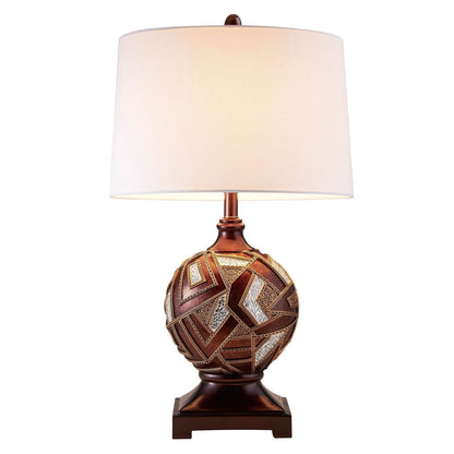 Brown Metallic Mosaic Design Table Lamp - Loft&Timber