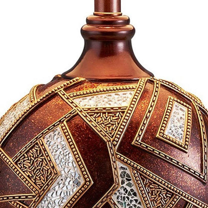 Brown Metallic Mosaic Design Table Lamp - Loft&Timber