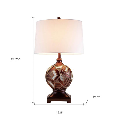 Brown Metallic Mosaic Design Table Lamp - Loft&Timber