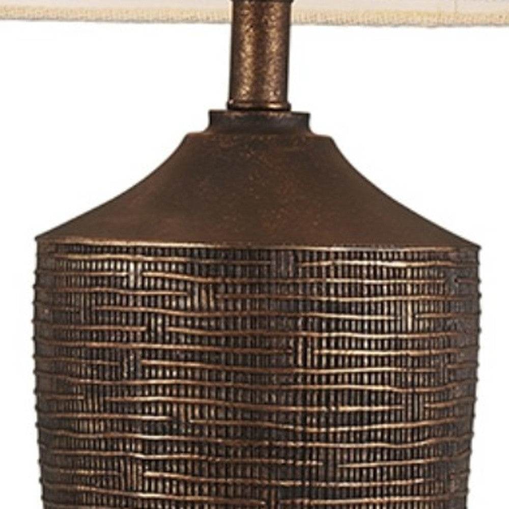 Fantastic Rustic Ribbed Bronze Table Lamp - Loft&Timber
