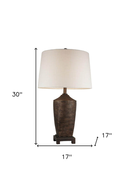 Fantastic Rustic Ribbed Bronze Table Lamp - Loft&Timber