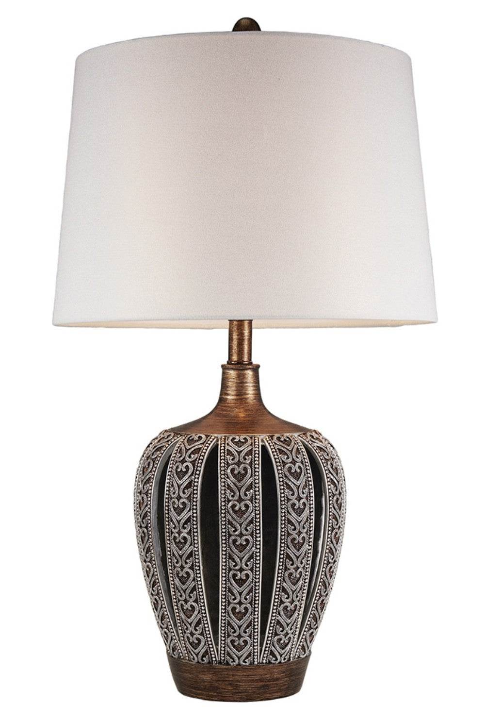 Primo Tall Brown Table Lamp with White Lamp Shade - Loft&Timber