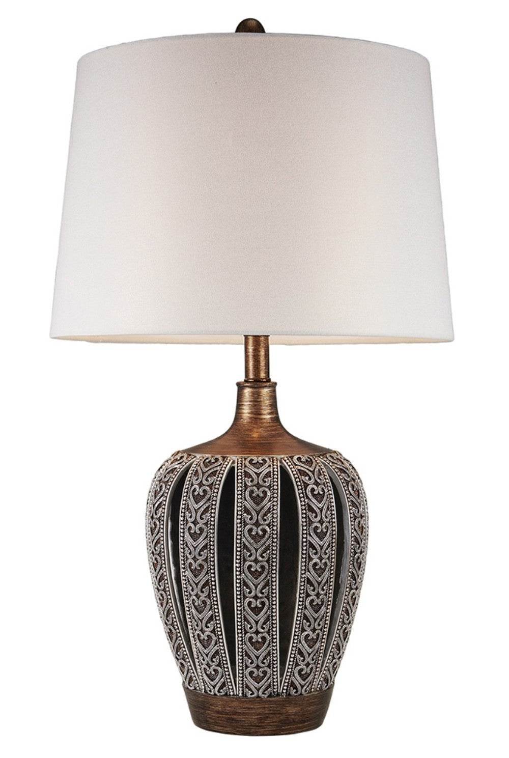 Primo Tall Brown Table Lamp with White Lamp Shade - Loft&Timber