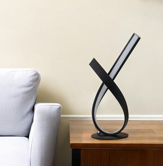 17" Black Bedside Led Table Lamp - Loft&Timber