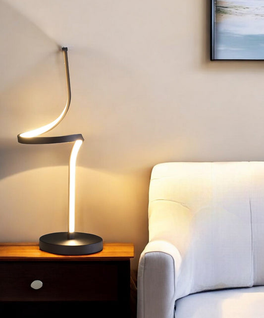 22" Black Bedside Led Table Lamp - Loft&Timber