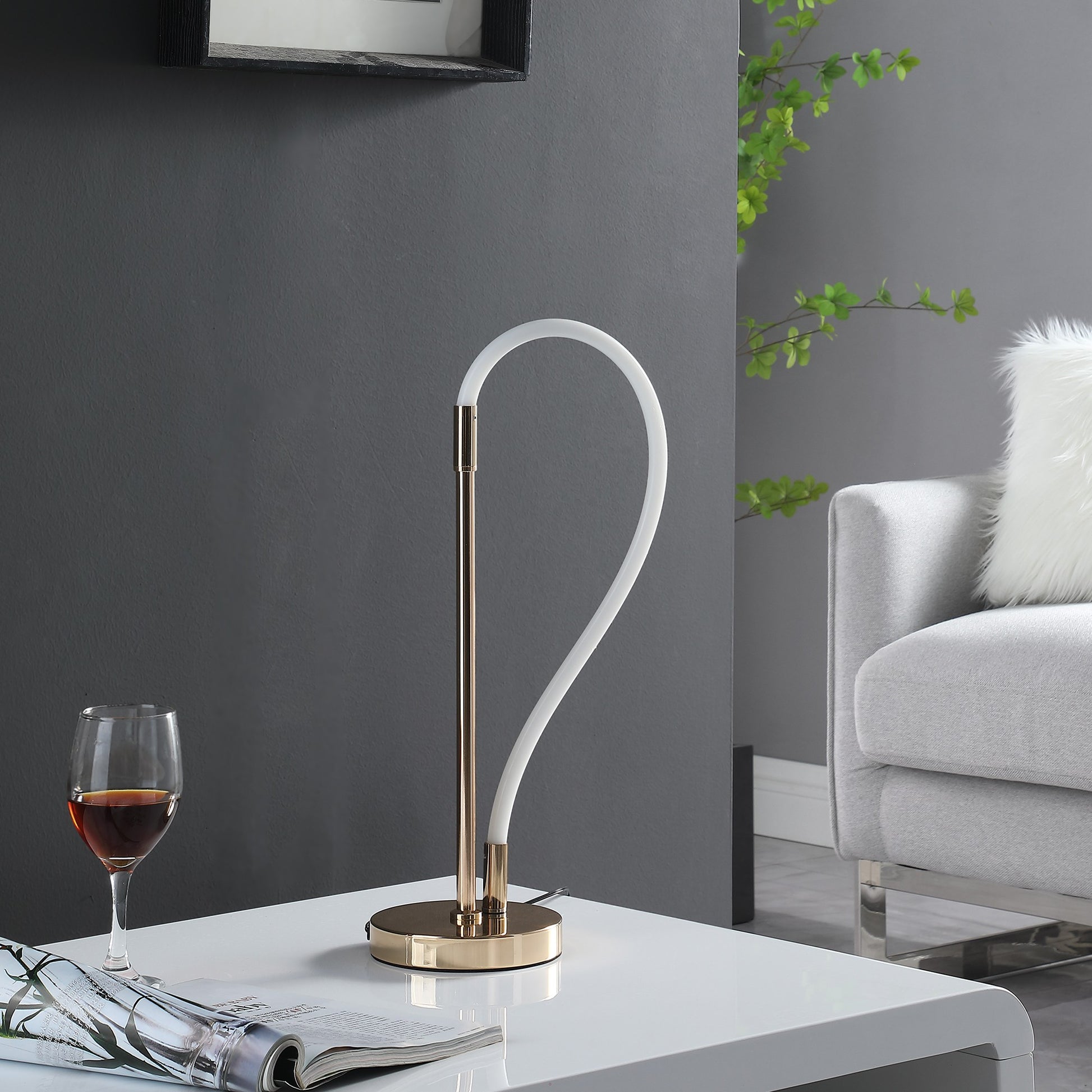 21" Gold Bedside Led Table Lamp - Loft&Timber