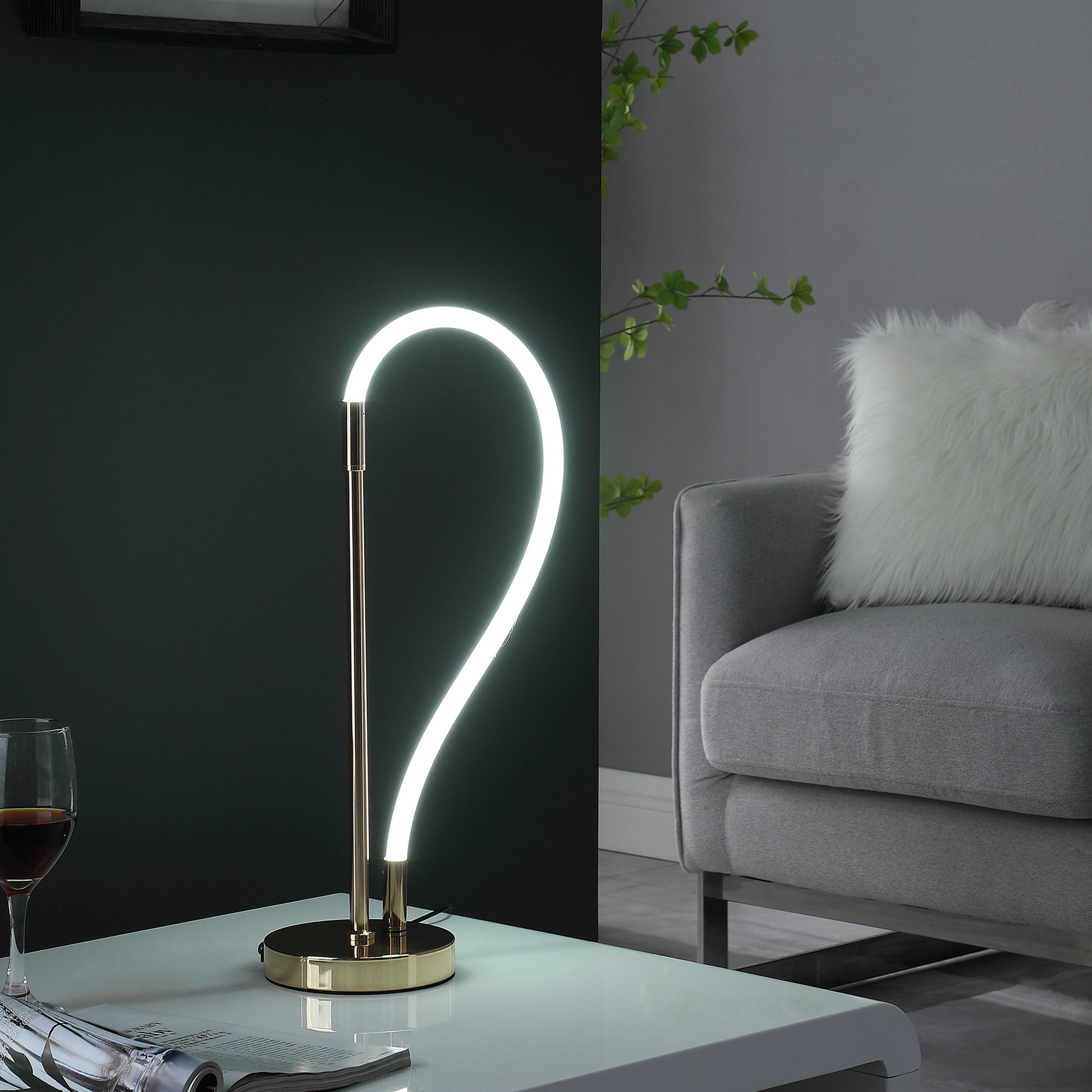 21" Gold Bedside Led Table Lamp - Loft&Timber