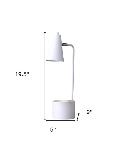 20" Compact White Student Metal Desk Lamp - Loft&Timber