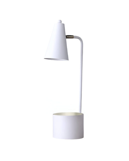 20" Compact White Student Metal Desk Lamp - Loft&Timber