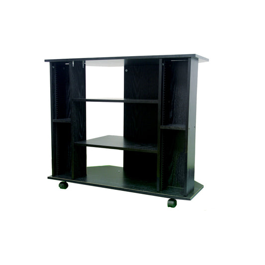 35" Black Open Shelving TV Stand - Loft&Timber