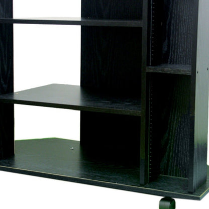 35" Black Open Shelving TV Stand - Loft&Timber