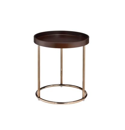 22" Copper And Brown Round End Table - Loft&Timber