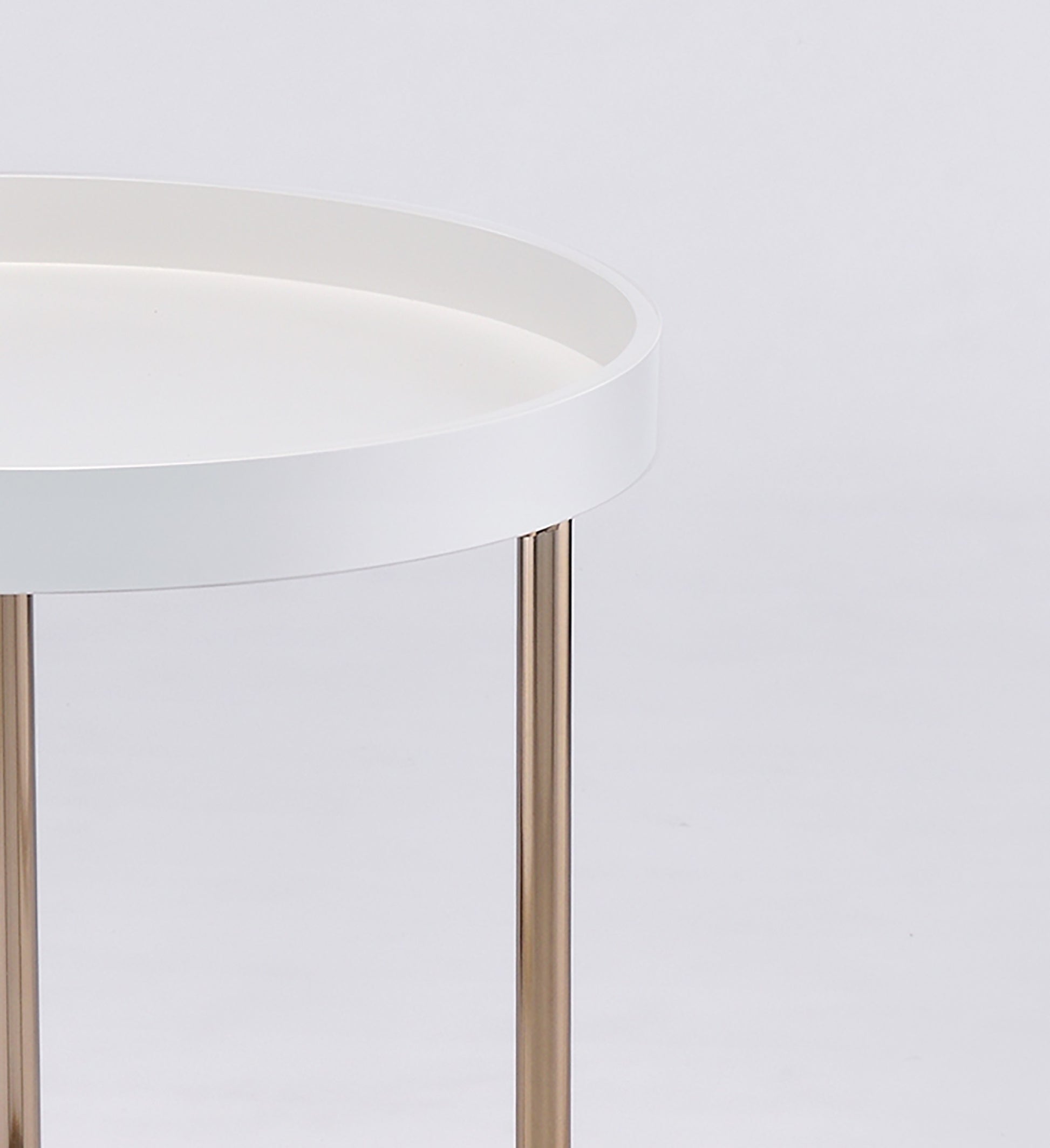 22" Copper And White Round End Table - Loft&Timber